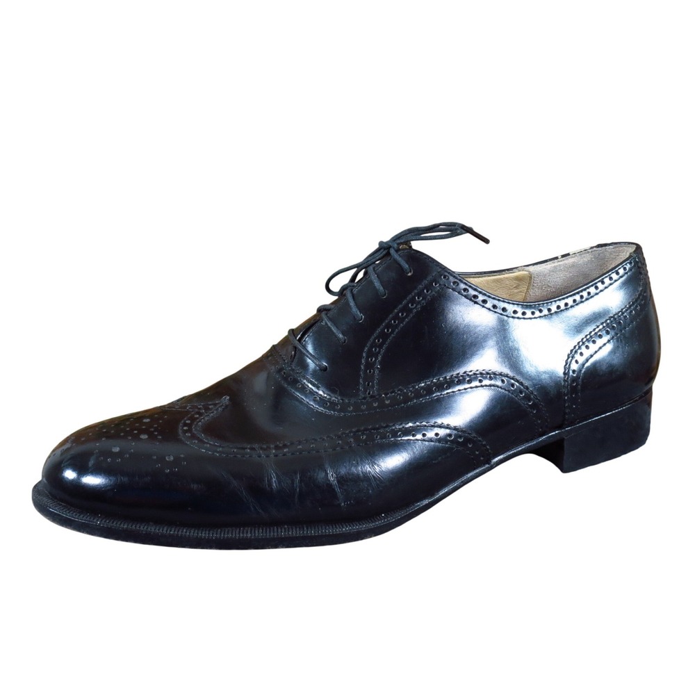 H.H. Brown 3049X Men Wingtip Oxford Sz 10.5M Formal Business Dress Black Leather